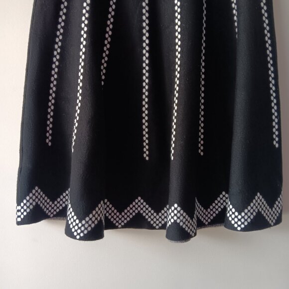 Spense Brand  womens large Rayon Nylong knee length skirt Black  white design E1 - Picture 6 of 15